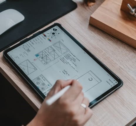 Design work on a tablet
